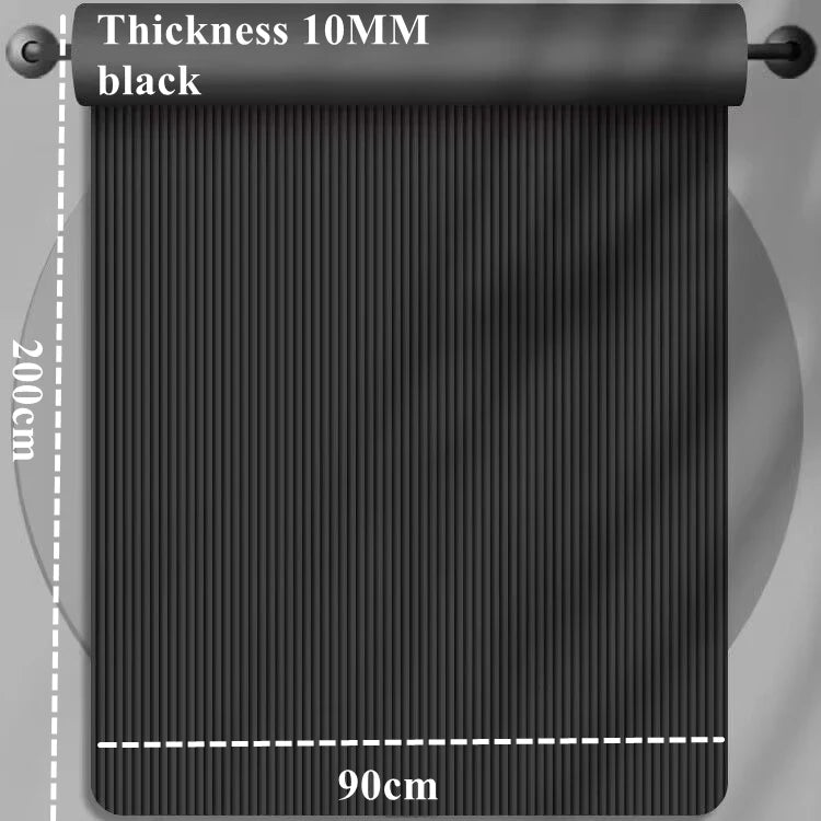 Dicke Fitnessmatte auf 200 cm x 90 cm schwar und grün