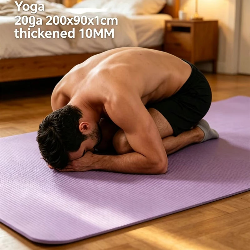 Dicke Fitnessmatte auf 200 cm x 90 cm schwar und grün