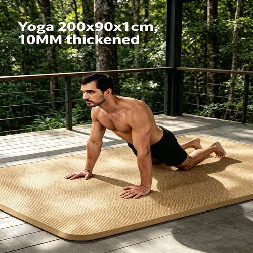 Dicke Fitnessmatte auf 200 cm x 90 cm schwar und grün