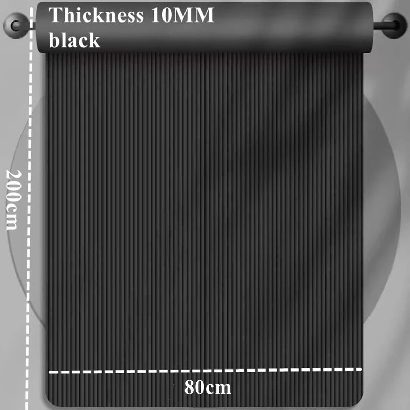 Dicke Fitnessmatte auf 200 cm x 90 cm schwar und grün