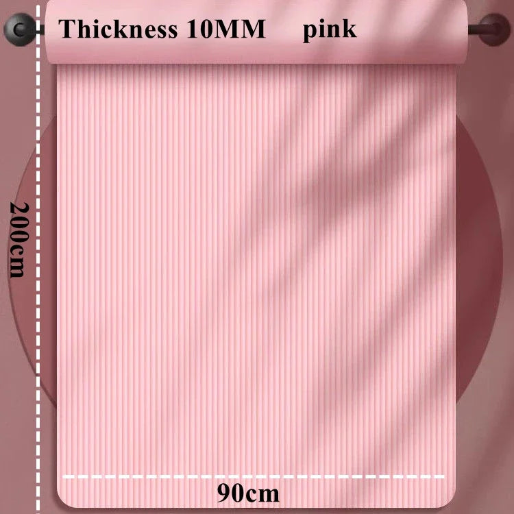 Dicke Fitnessmatte auf 200 cm x 90 cm schwar und grün