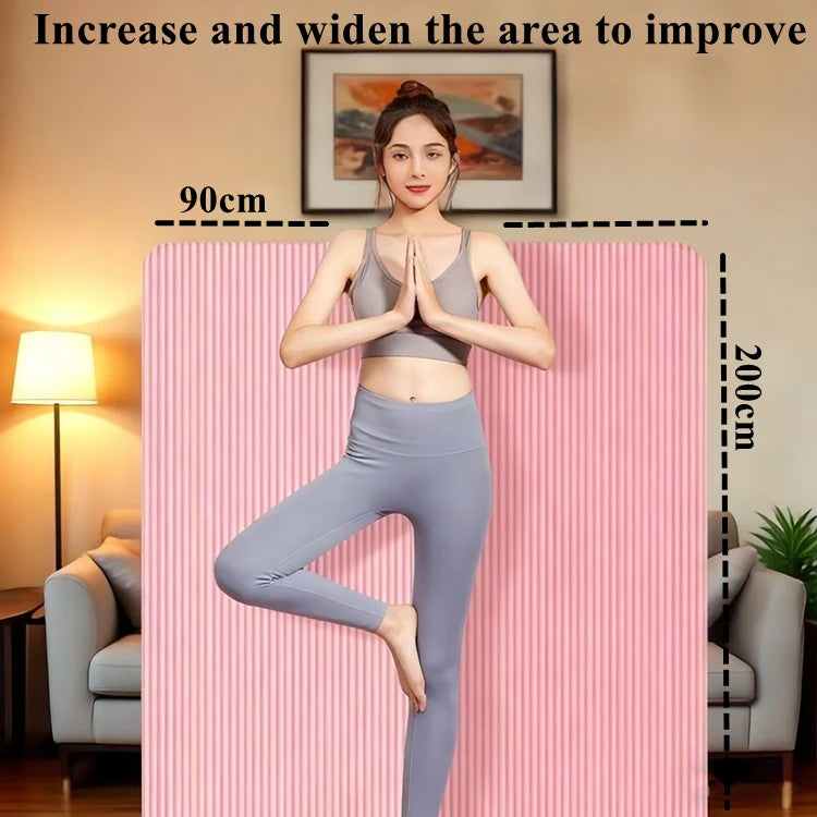Dicke Fitnessmatte auf 200 cm x 90 cm schwar und grün