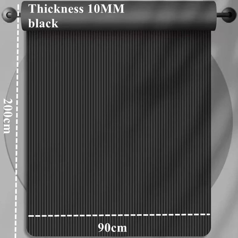 Dicke Fitnessmatte auf 200 cm x 90 cm schwar und grün